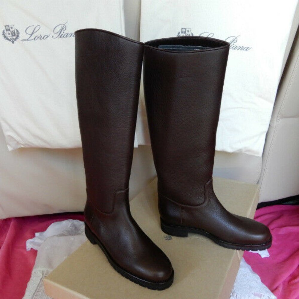 NIB $2725 Auth.Loro Piana Sauvanne Alce Soft Boots Lamb Cashmere Soft 39 US 9